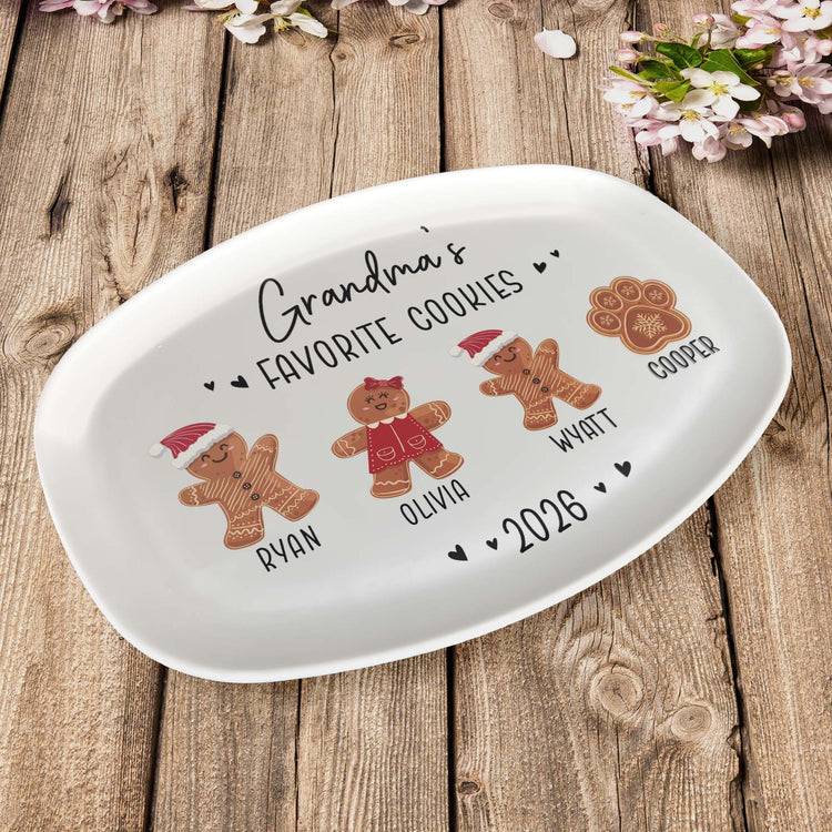 Grandma's Favorite Cookies Christmas Gifts For Nana, Grandma - Personalized Platter 8