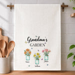 Grandma's Garden - Custom Birth Flower, Gift For Nana From Grandkids - Personalized Kitchen Towel 3