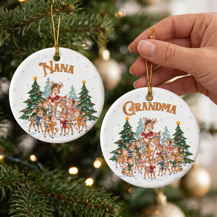 Grandma's Little Reindeer - Personalized Ornament 2