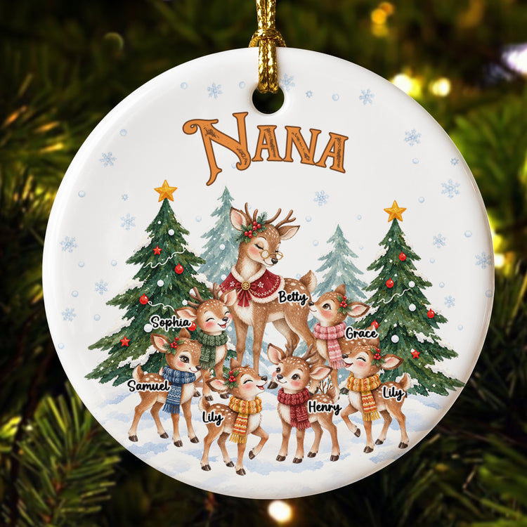 Grandma's Little Reindeer - Personalized Ornament 3