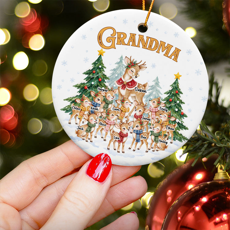 Grandma's Little Reindeer - Personalized Ornament 4