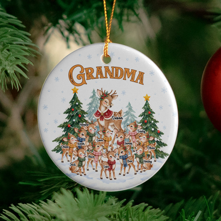 Grandma's Little Reindeer - Personalized Ornament 5