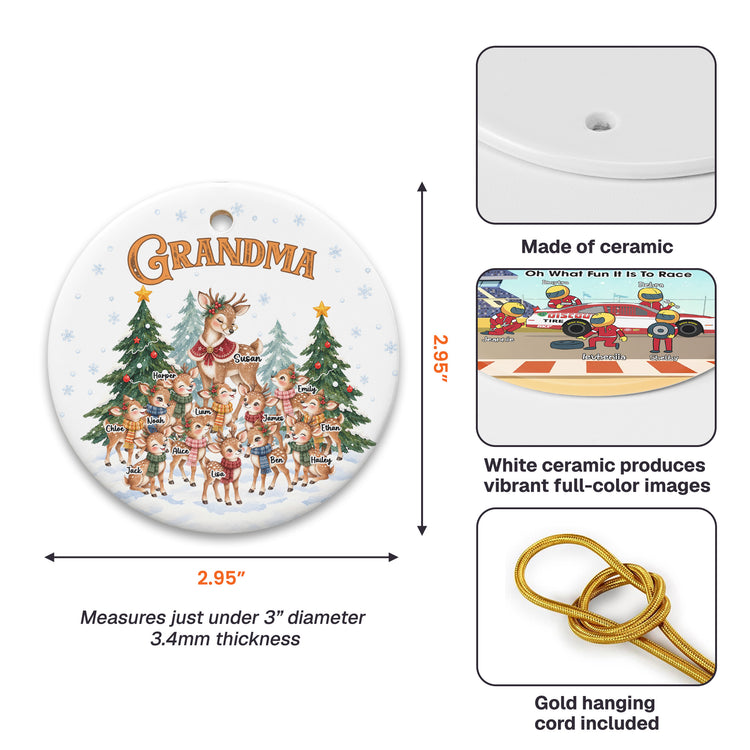 Grandma's Little Reindeer - Personalized Ornament 6