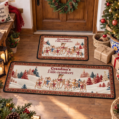 Grandma's Little Reindeer - Personalized Runner Rug