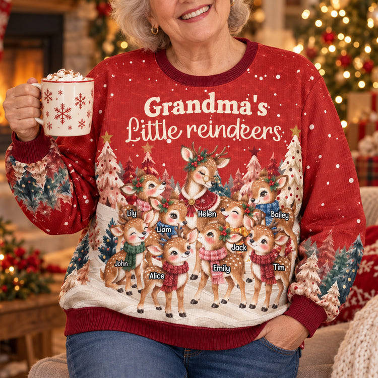 Grandma's Little Reindeer - Personalized Sweater 2
