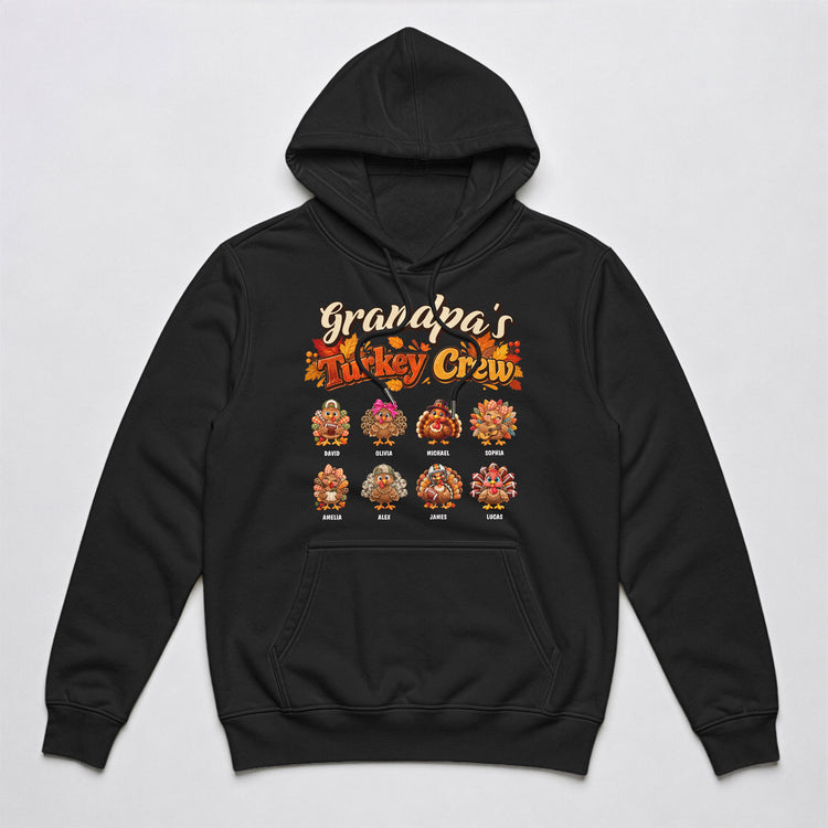 Grandpa'S Turkey Crew- Thanksgiving Gift For Grandpa,Papa, Poppop - Personalized Shirt 4