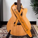 Guitar Music Staff, Notes Custom Name Gift For Guitarists, Guitar Lovers - Personalized Leather Guitar Strap 5
