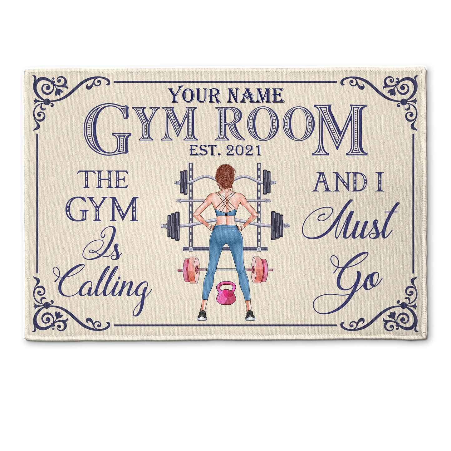 Gym Room - Personalized Doormat - Birthday Gift For Gymer - Fitness Lady