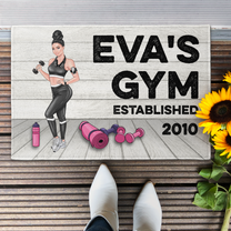 Gym Sign – Personalized Doormat – Gift For Fitness Lovers – Fitness Girl