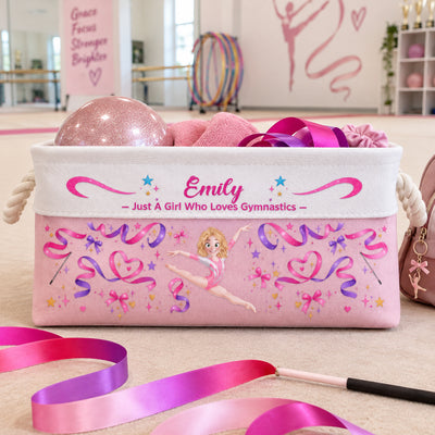 Gymnastics Gifts For Teens Girls, Her, Daughter - Personalized Storage Basket