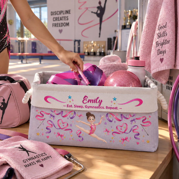 Gymnastics Gifts For Teens Girls, Her, Daughter - Personalized Storage Basket 4
