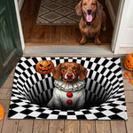 Halloweem Home Decoration Custom Pet Portrait Spooky Clown - Personalized Doormat 2