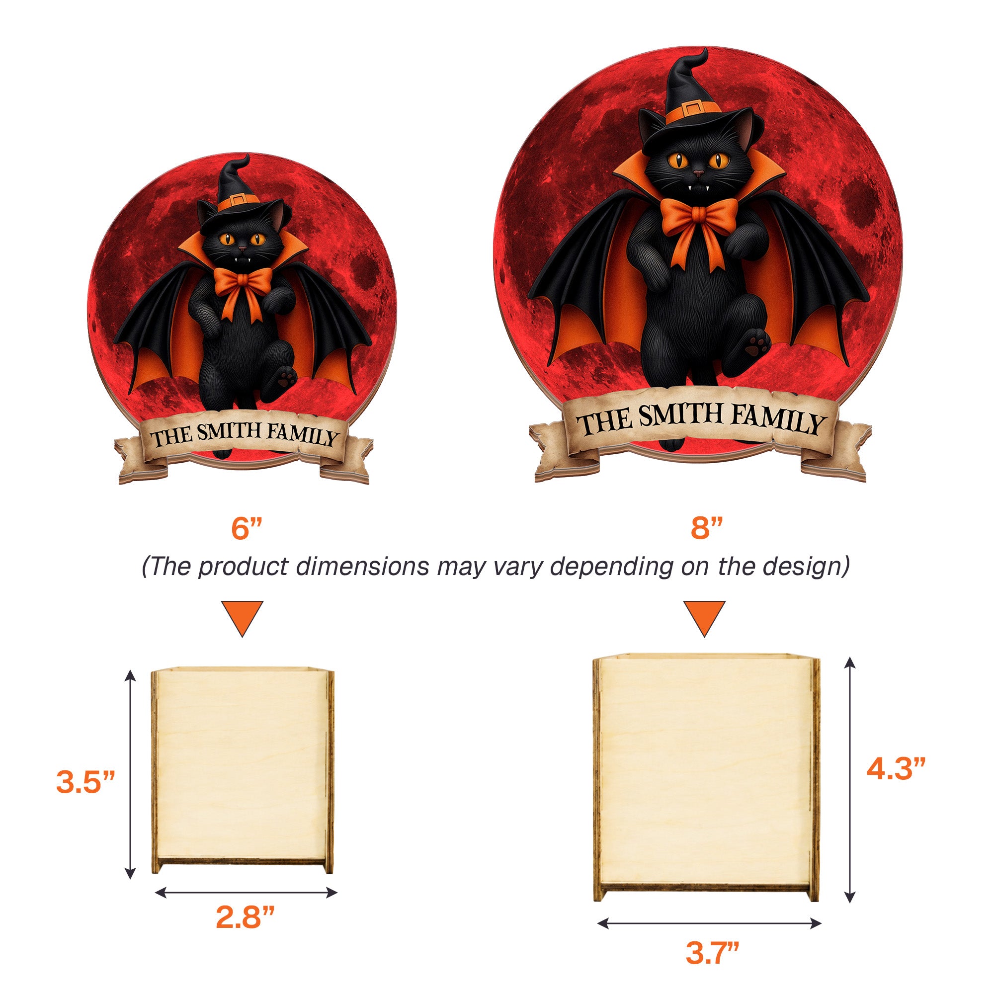 Halloween Black Cat Vampire Halloween Moon - Personalized Pen Holder 5