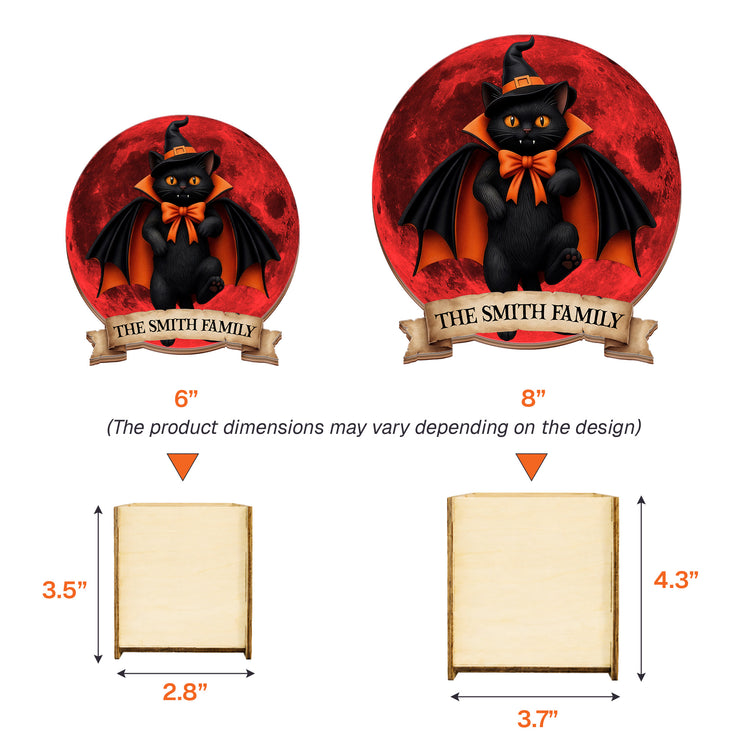 Halloween Black Cat Vampire Halloween Moon - Personalized Pen Holder 5