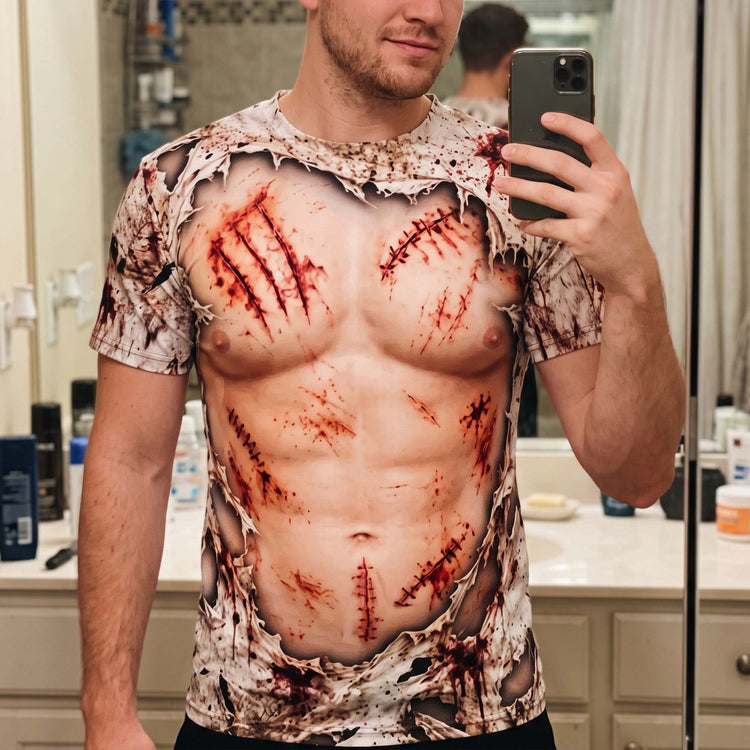 Halloween Funny Muscle Abs Or Beer Belly - Personalized Shirt 4