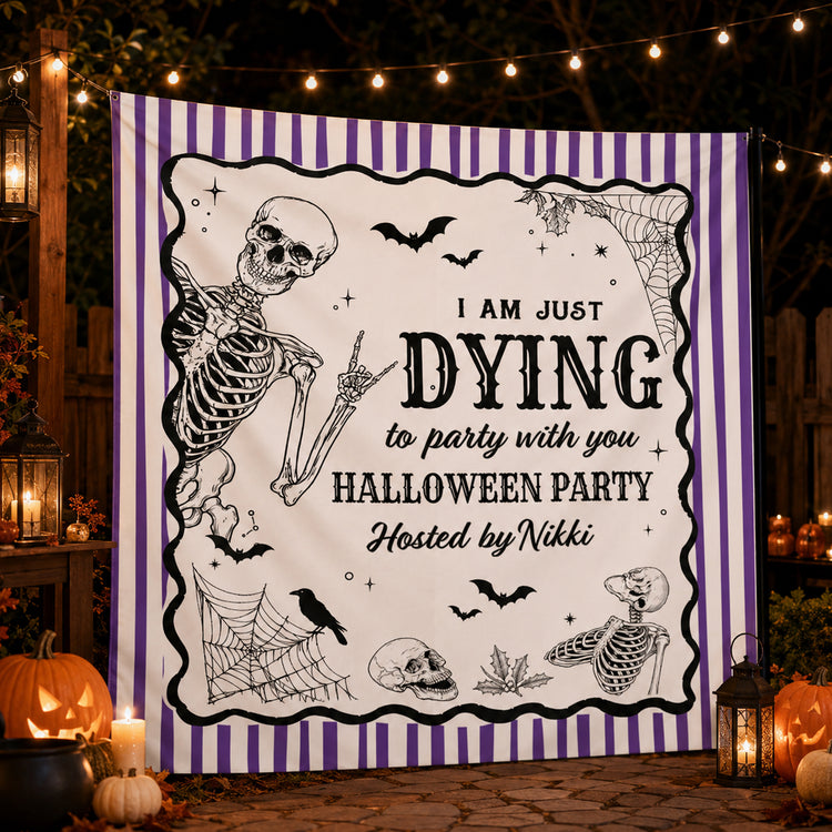 Halloween Party Funny Skeleton Meme - Personalized Backdrop 3