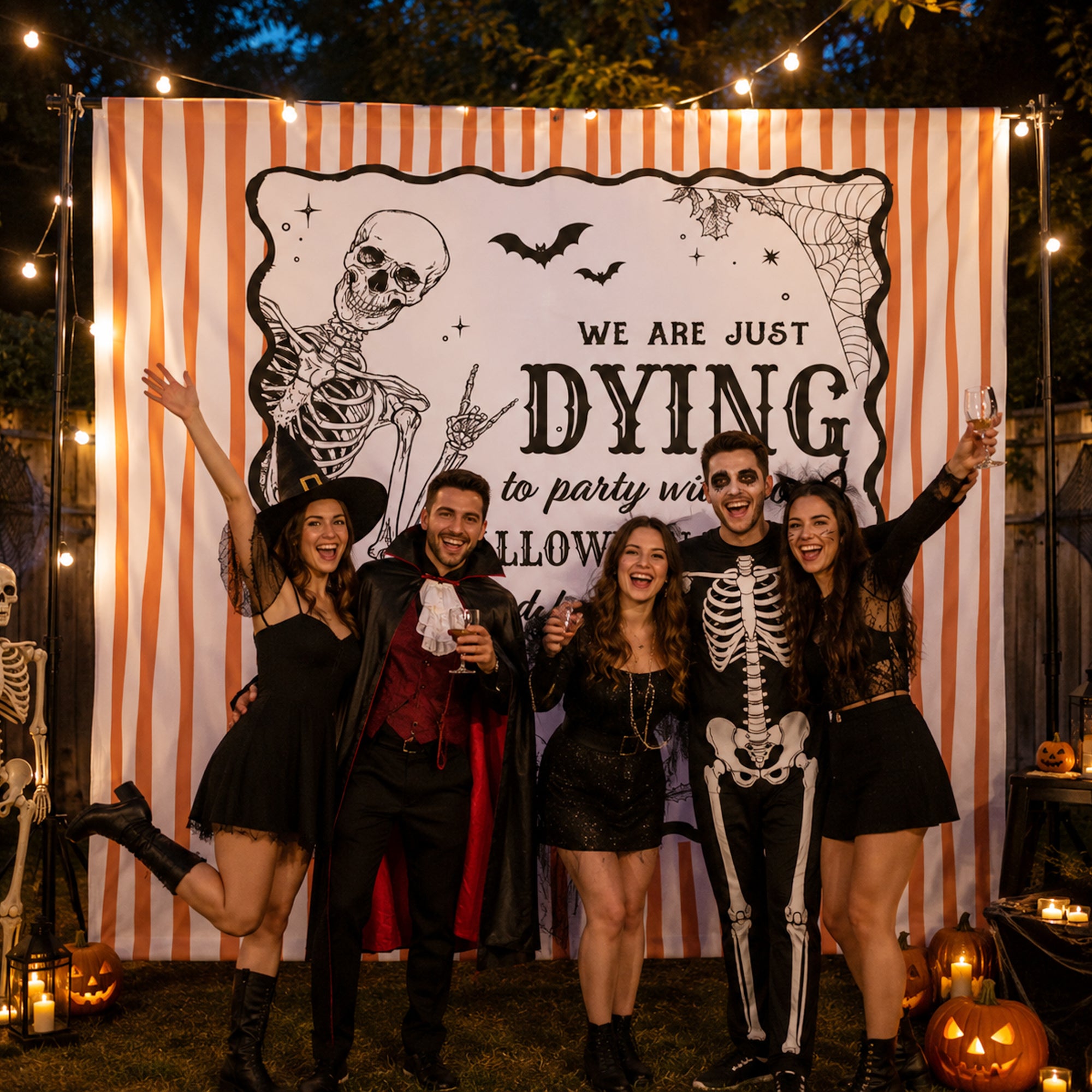 Halloween Party Funny Skeleton Meme - Personalized Backdrop 5