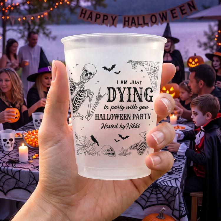 Halloween Party Funny Skeleton Meme - Personalized Cups 2
