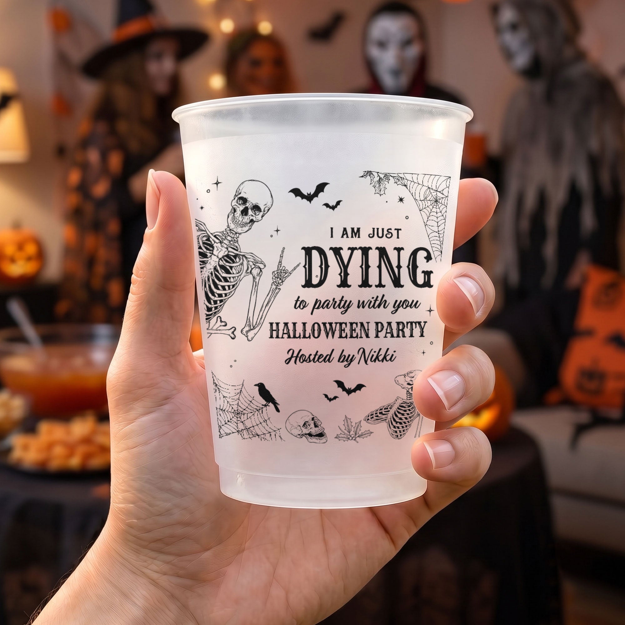 Halloween Party Funny Skeleton Meme - Personalized Cups 3