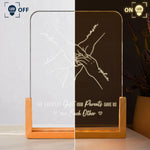 Hands Print Line Art Custom Name Gift For Sibling - Personalized Night Light 3