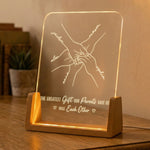 Hands Print Line Art Custom Name Gift For Sibling - Personalized Night Light 4