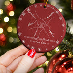 Hands Print Line Art Custom Name Gift For Sibling - Personalized Ornament 3