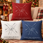 Hands Print Line Art Custom Name Gift For Sibling - Personalized Pillow 1
