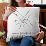Hands Print Line Art Custom Name Gift For Sibling - Personalized Pillow 3