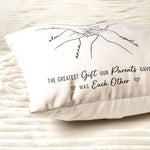 Hands Print Line Art Custom Name Gift For Sibling - Personalized Pillow 4