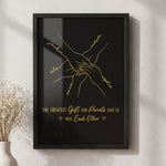 Hands Print Line Art Custom Name Gift For Sibling - Personalized Poster 1