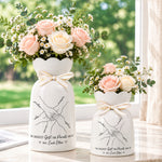 Hands Print Line Art Custom Name Gift For Sibling - Personalized Vase 1