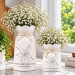 Hands Print Line Art Custom Name Gift For Sibling - Personalized Vase 4
