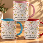 Hands Print Line Art Custom Name Gift For Sister - Personalized Mug 1