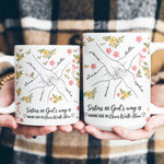 Hands Print Line Art Custom Name Gift For Sister - Personalized Mug 3