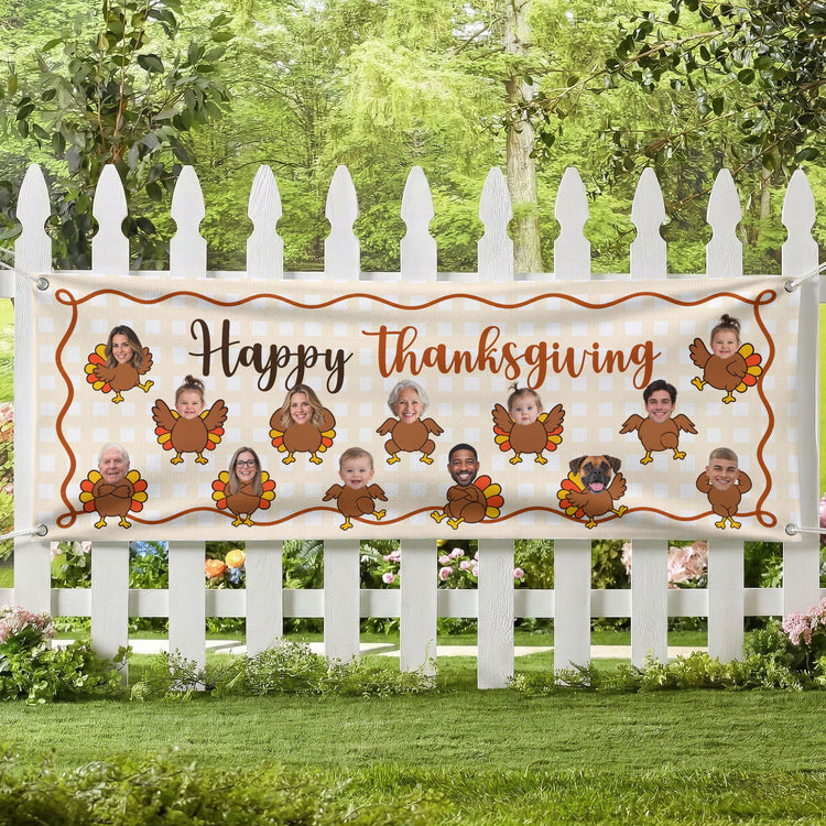 Happy Thanksgiving, Happy Friendsgiving- Thanksgiving Decor - Personalized Banner 3