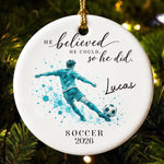 He Belived He Could So He Did Gift For Sport Lovers - Personalized Ornament 1