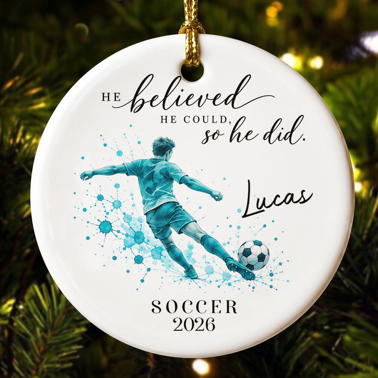 He Belived He Could So He Did Gift For Sport Lovers - Personalized Ornament 1