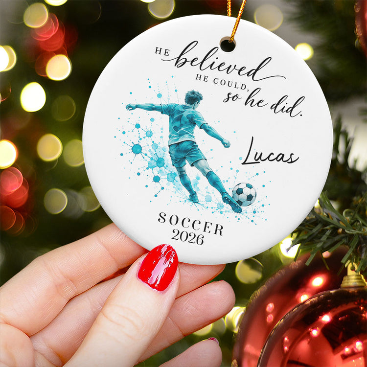 He Belived He Could So He Did Gift For Sport Lovers - Personalized Ornament 2