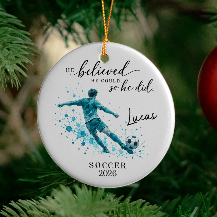 He Belived He Could So He Did Gift For Sport Lovers - Personalized Ornament 3