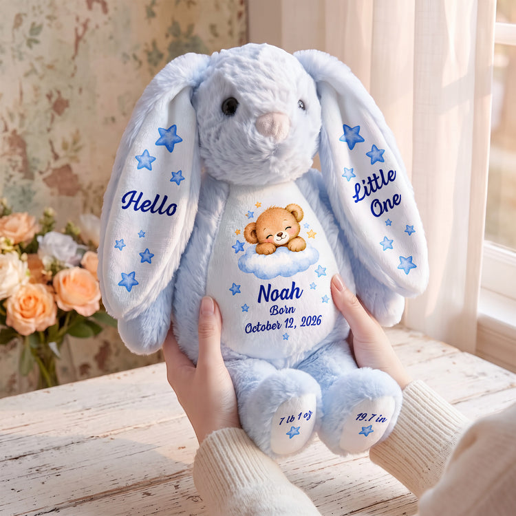 Hello Little One Gift For New Born Baby - Personalized Bunny Plush 2