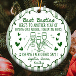 Here's To Another Year Of Us Custom Striped Pattern Christmas Gifts For BFF - Personalized Ornament 2
