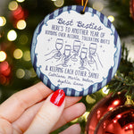 Here's To Another Year Of Us Custom Striped Pattern Christmas Gifts For BFF - Personalized Ornament 4