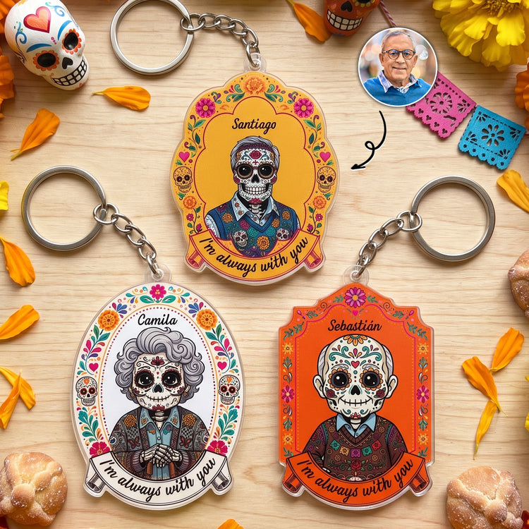 Hispanic Floral Pet Gifts For Pet Owners - Personalized Keychain 1