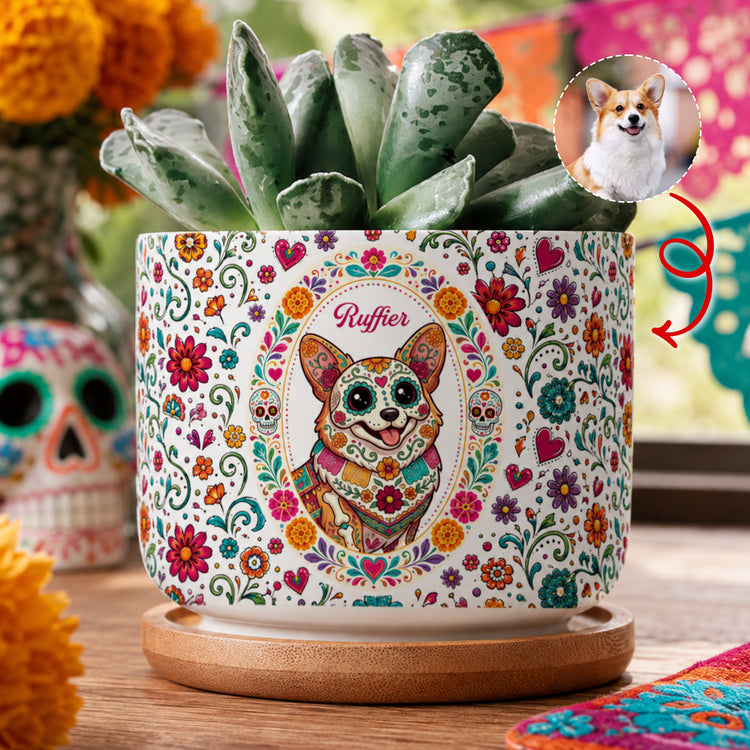 Hispanic Floral Pet Gifts For Pet Owners - Personalized Plant Pot 1