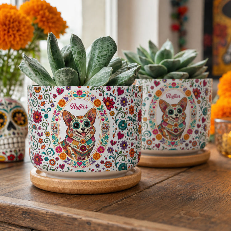Hispanic Floral Pet Gifts For Pet Owners - Personalized Plant Pot 2