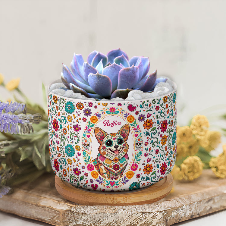 Hispanic Floral Pet Gifts For Pet Owners - Personalized Plant Pot 4