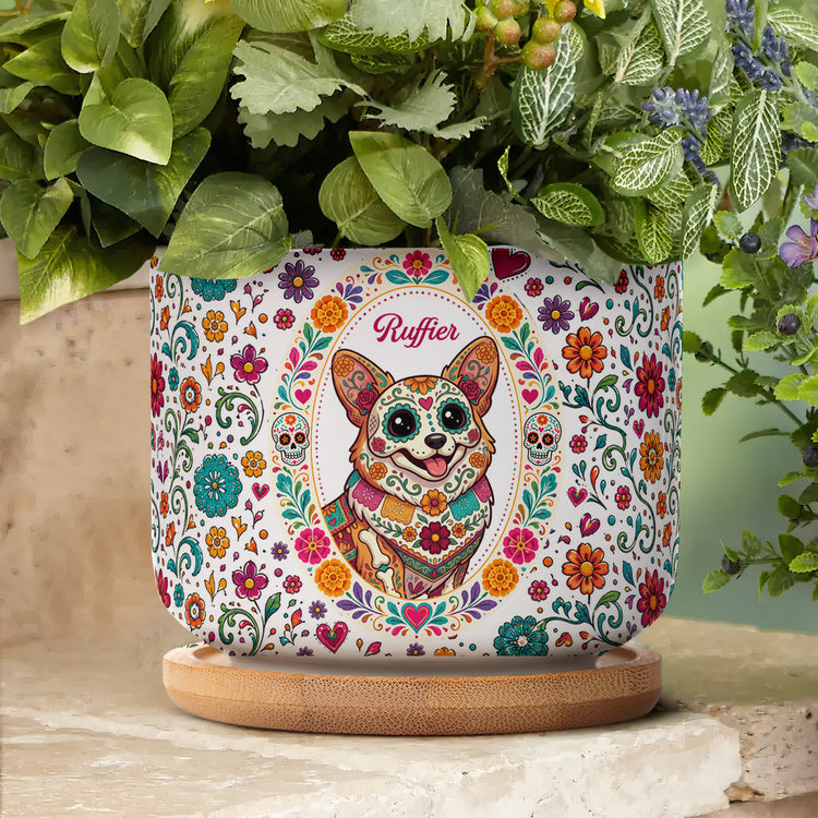 Hispanic Floral Pet Gifts For Pet Owners - Personalized Plant Pot 5