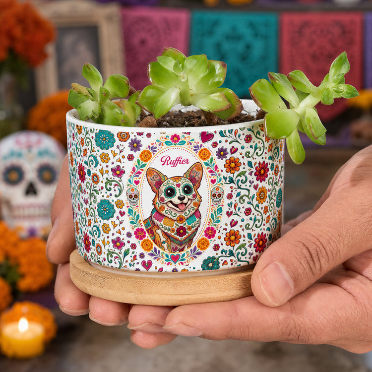 Hispanic Floral Pet Gifts For Pet Owners - Personalized Plant Pot 6