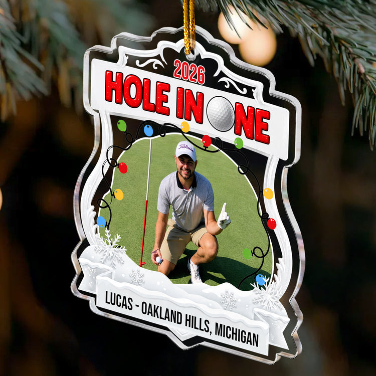Hole In One, Best Swing Christmas Gift For Golf Lovers, Golf Players - Personalized Ornament 3