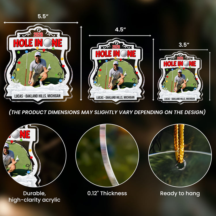 Hole In One, Best Swing Christmas Gift For Golf Lovers, Golf Players - Personalized Ornament 4